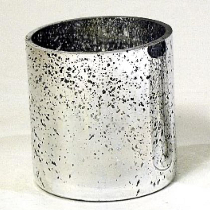 speckled silver vase - candle holder